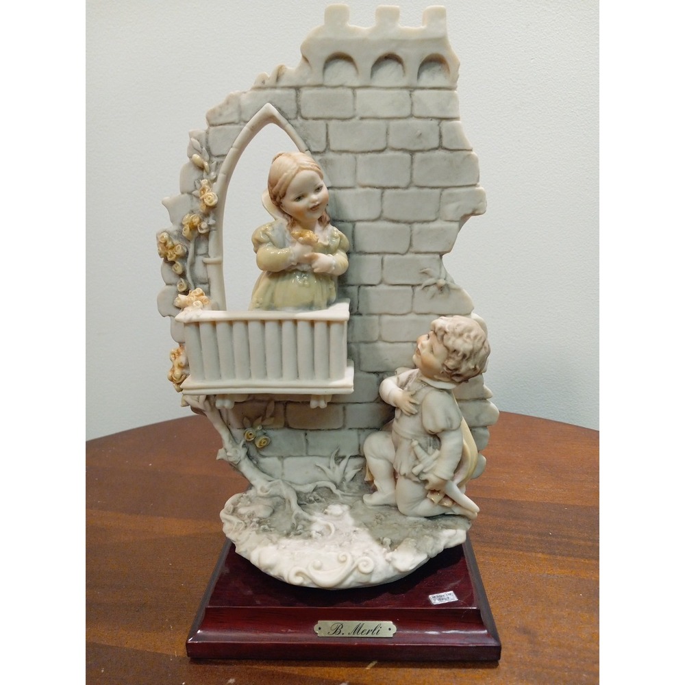 B. Merli Romeo & Juliet Figurine Italy Porcelain Signed 10'